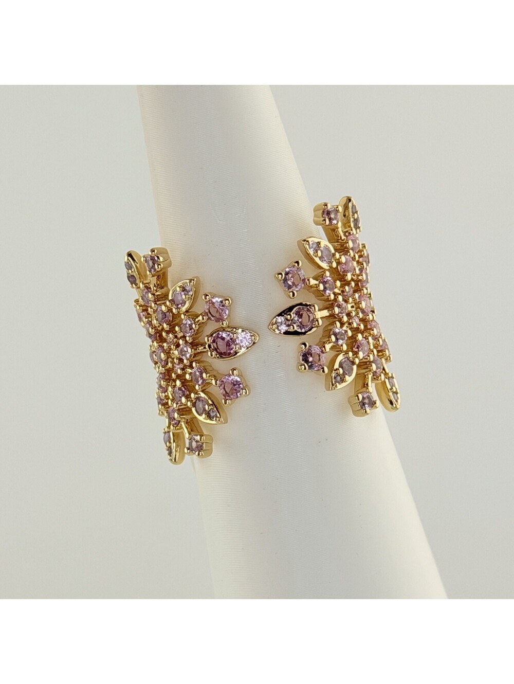 Bomb Party Sz 9 RG84618 "Eternally Angelic Wings" Pink Corundum on Yellow Gold